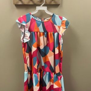 Fun patterned flow dress